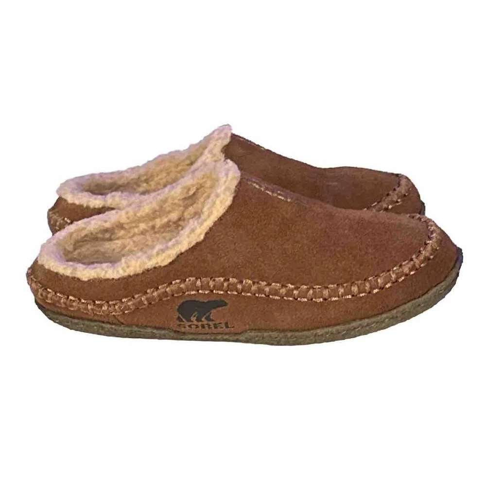Sorel Slippers Girls Size 3 Brown Suede Falcon Ridge Slip On